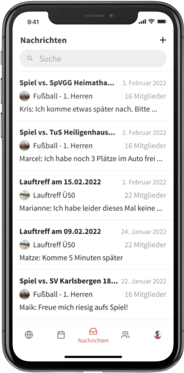 The previous messaging feature in the app